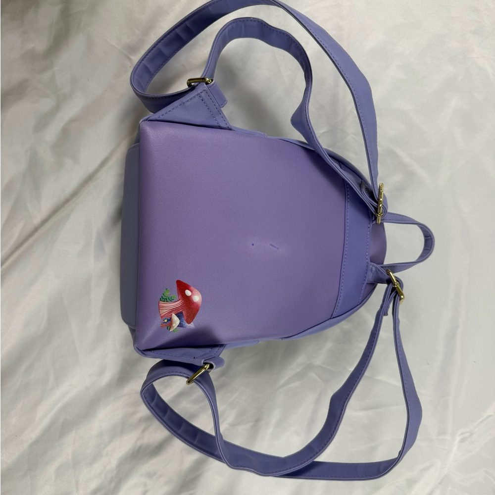 Loungefly Disney Alice In Wonderland Mushroom Garden Mini Backpack Purple - Picture 3 of 8